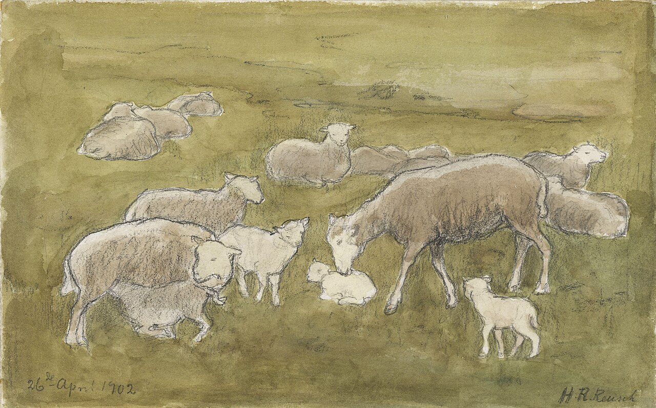 Flock of Sheep by Helga Marie Ring Reusch