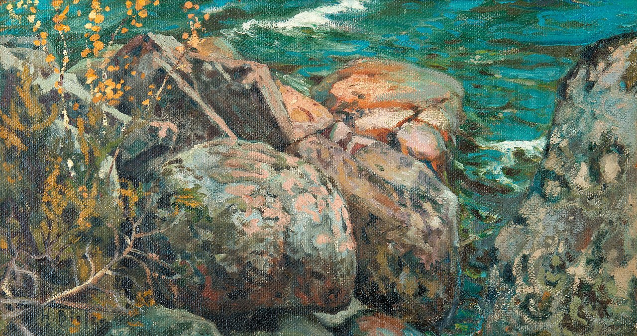Cliffs by the shore by Helmi Biese
