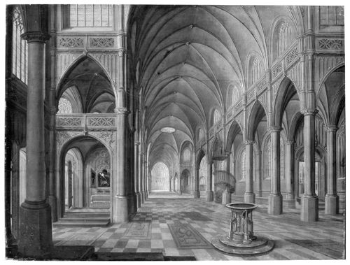 Church interior by Hendrick Aerts