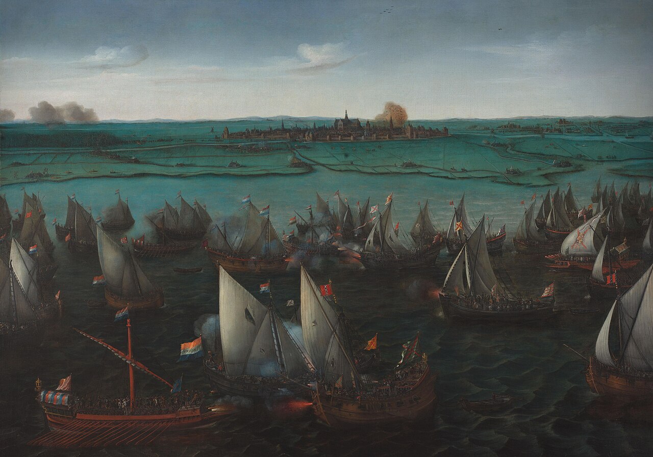 Battle between Dutch and Spanish Ships on the Haarlemmermeer by Hendrick Cornelisz Vroom
