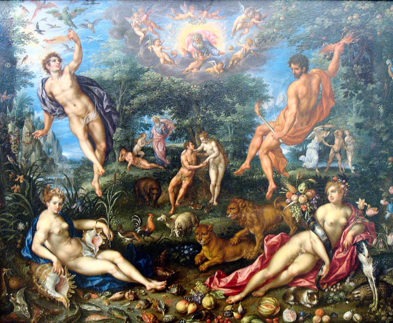 Paradise with the Four Elements by Hendrick de Clerck