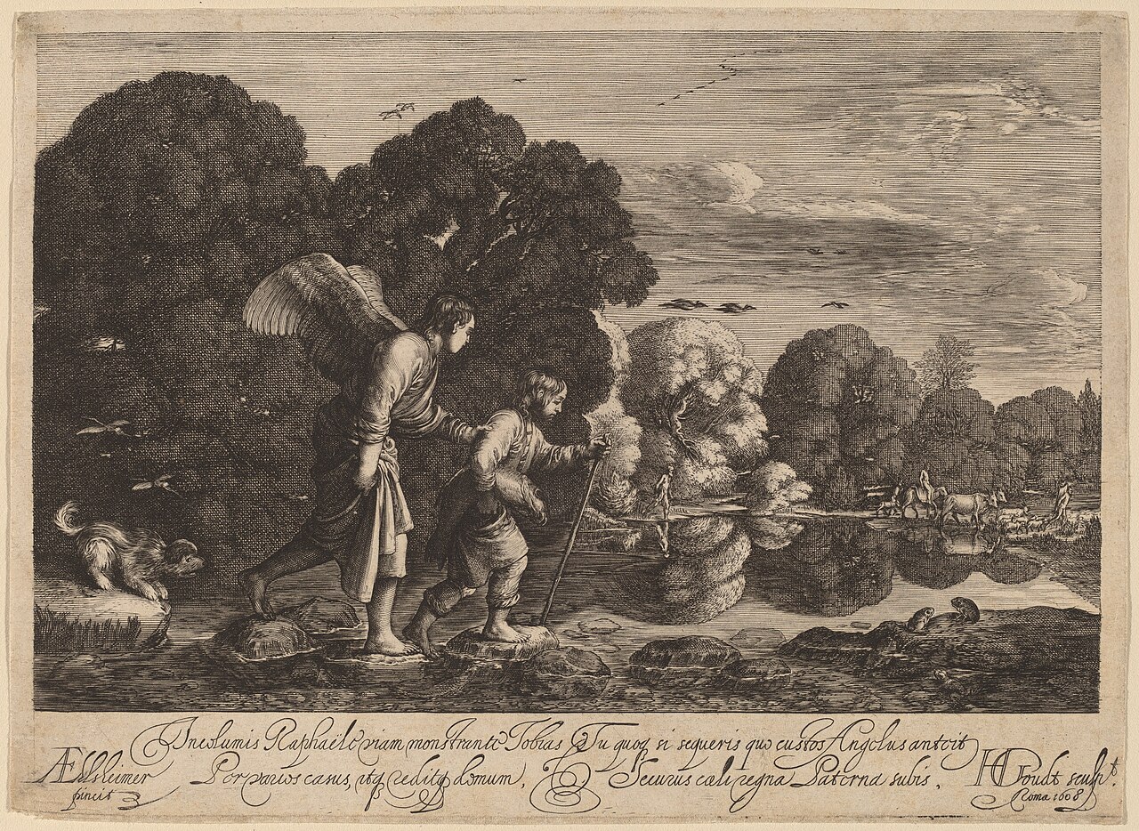 Tobias and the Angel (The Little Tobias) by Hendrick Goudt
