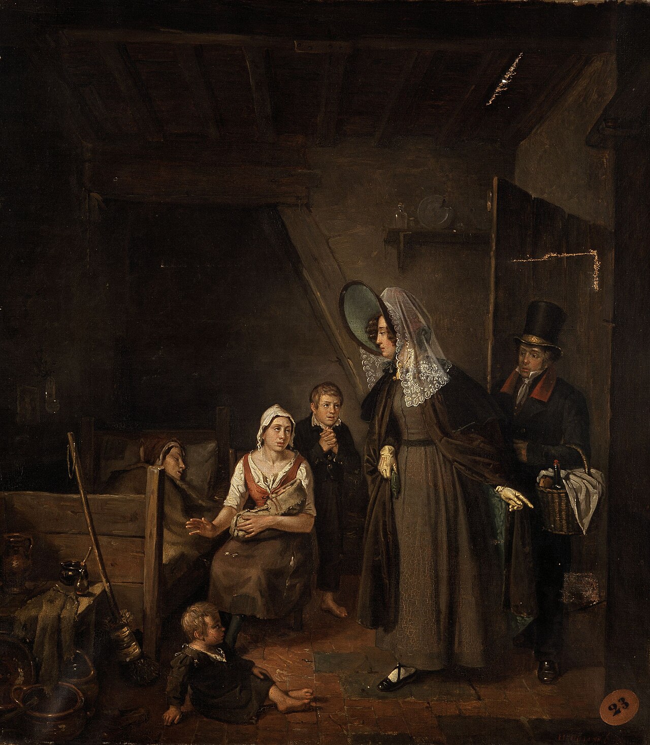 Charity Visit by Hendrick Joseph Dillens