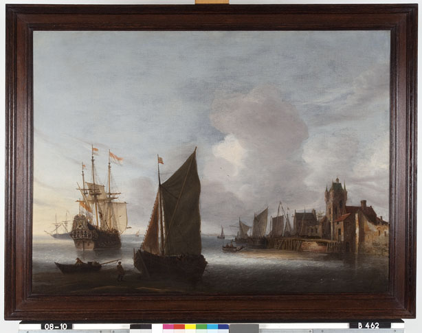 Shipping on the east Schelde near the Zuidhavenpoort, Zierikzee by Hendrick van Anthonissen