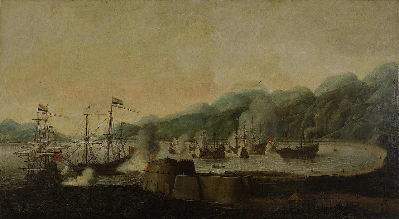 Surprise attack on three Portugese galleons in the Bay of Goa, 30 September 1639 by Hendrick van Anthonissen