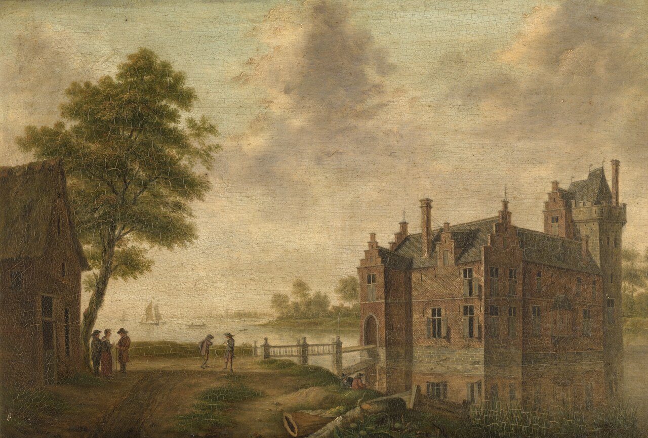 View of Carmosteyn Castle in Hombeek by Hendrik-Frans De Cort