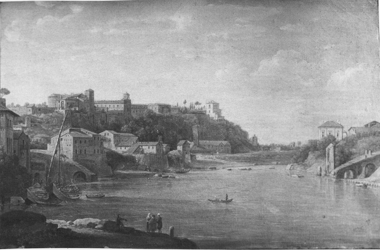 View of the Monte Aventino in Rome by Hendrik Frans van Lint