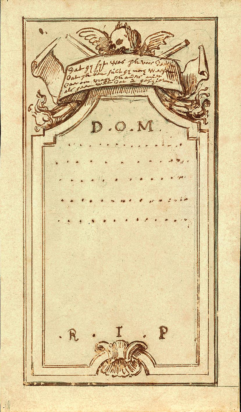Design for a gravestone, circa 1705 by Hendrik Frans Verbruggen