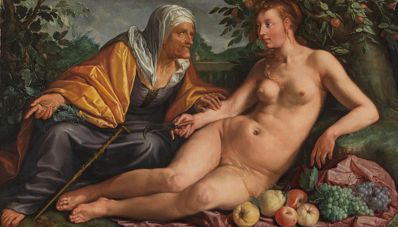 Vertumnus and Pomona by Hendrik Goltzius