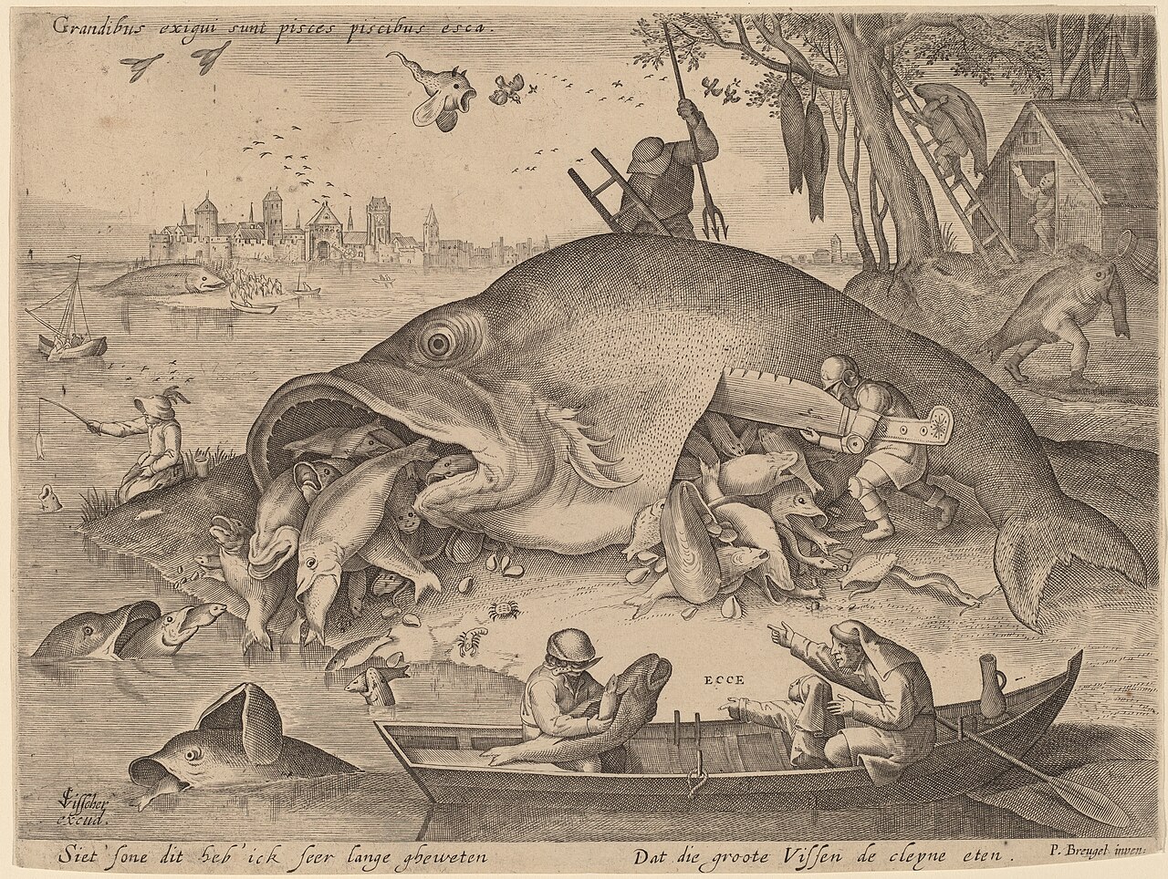 The Big Fish Eat the Little Fish by Hendrik Hondius I