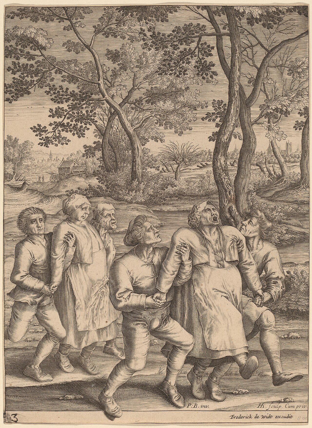 Two Groups of Peasants Moving towards the Right by Hendrik Hondius I