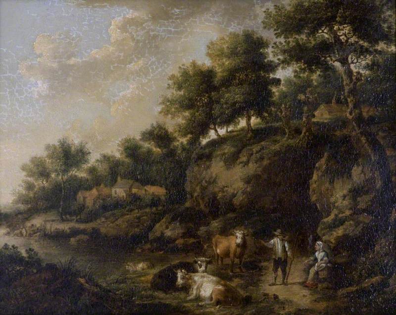 Landscape with a Cowherd by Hendrik-Jozef Antonissen