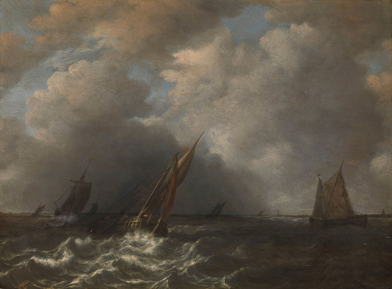 Storm on the Meuse River by Hendrik Martenszoon Sorgh