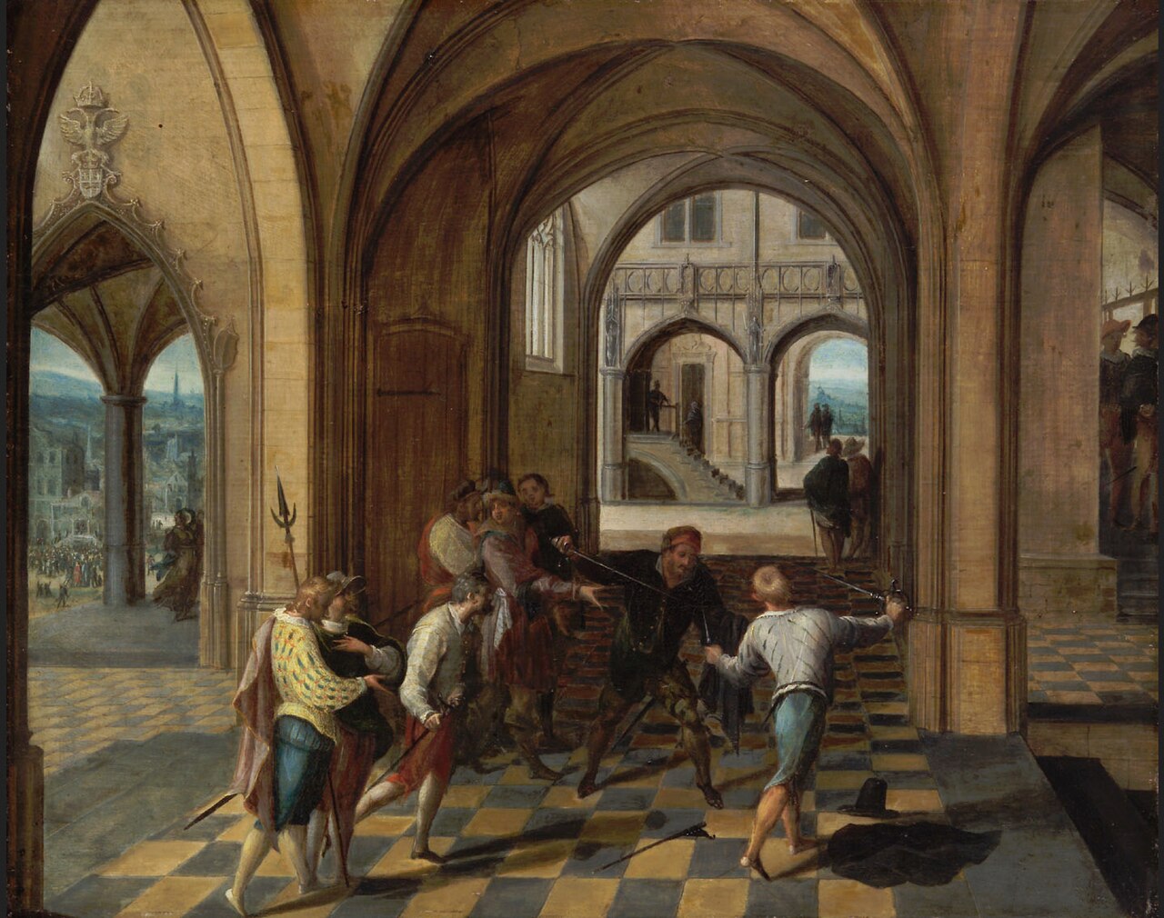Fencing bout by Hendrik van Steenwijk I