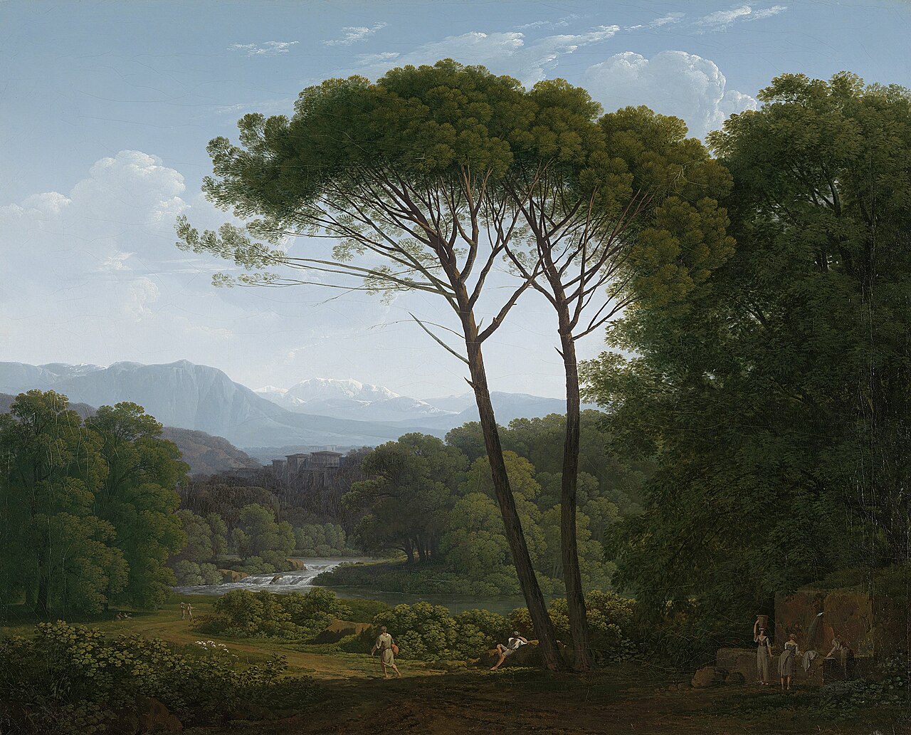 Italianate Landscape with Pines by Hendrik Voogd