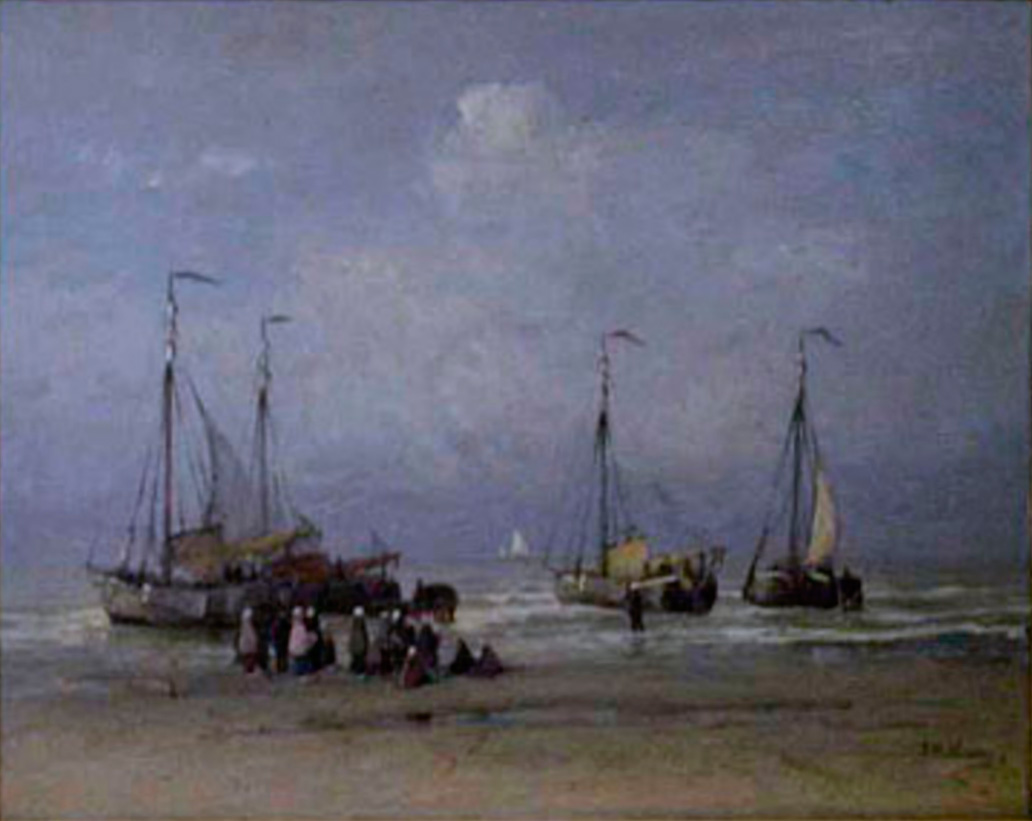 Arrival of a Fishing Fleet by Hendrik Willem Mesdag