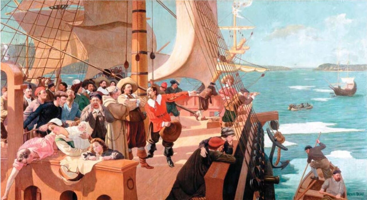 L'Arrivée de Champlain à Québec by Henri Beau