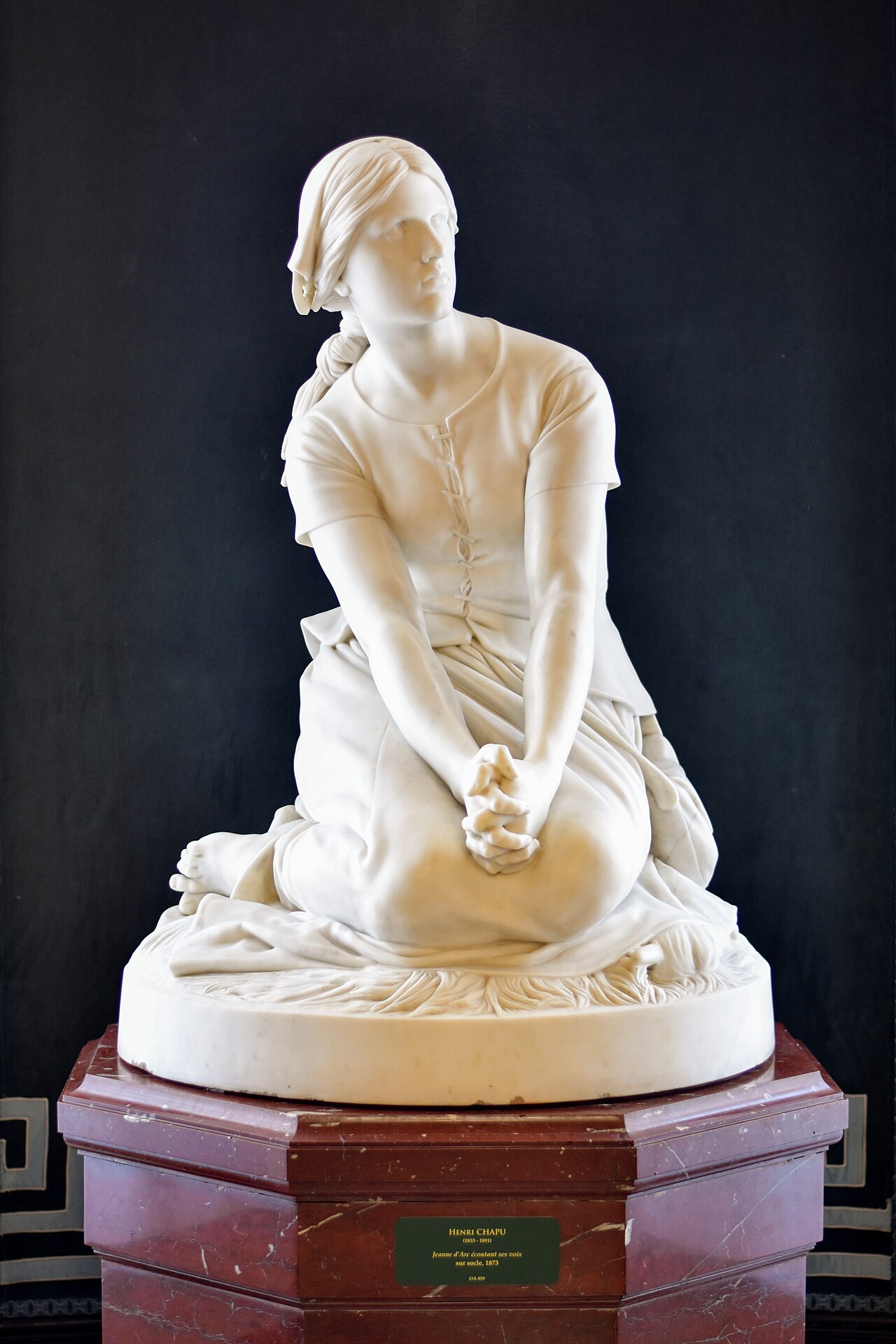 Joan of Arc listening to her voices, on a socle (replica) by Henri Chapu