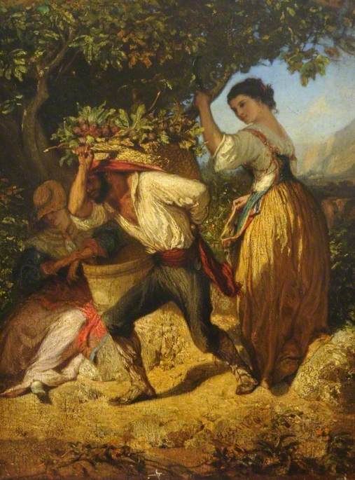 Gathering Fruit by Henri Charles Antoine Baron