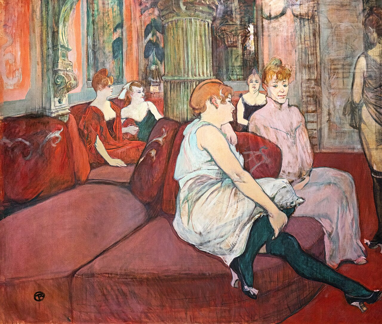 In the Salon at the Rue des Moulins by Henri de Toulouse-Lautrec
