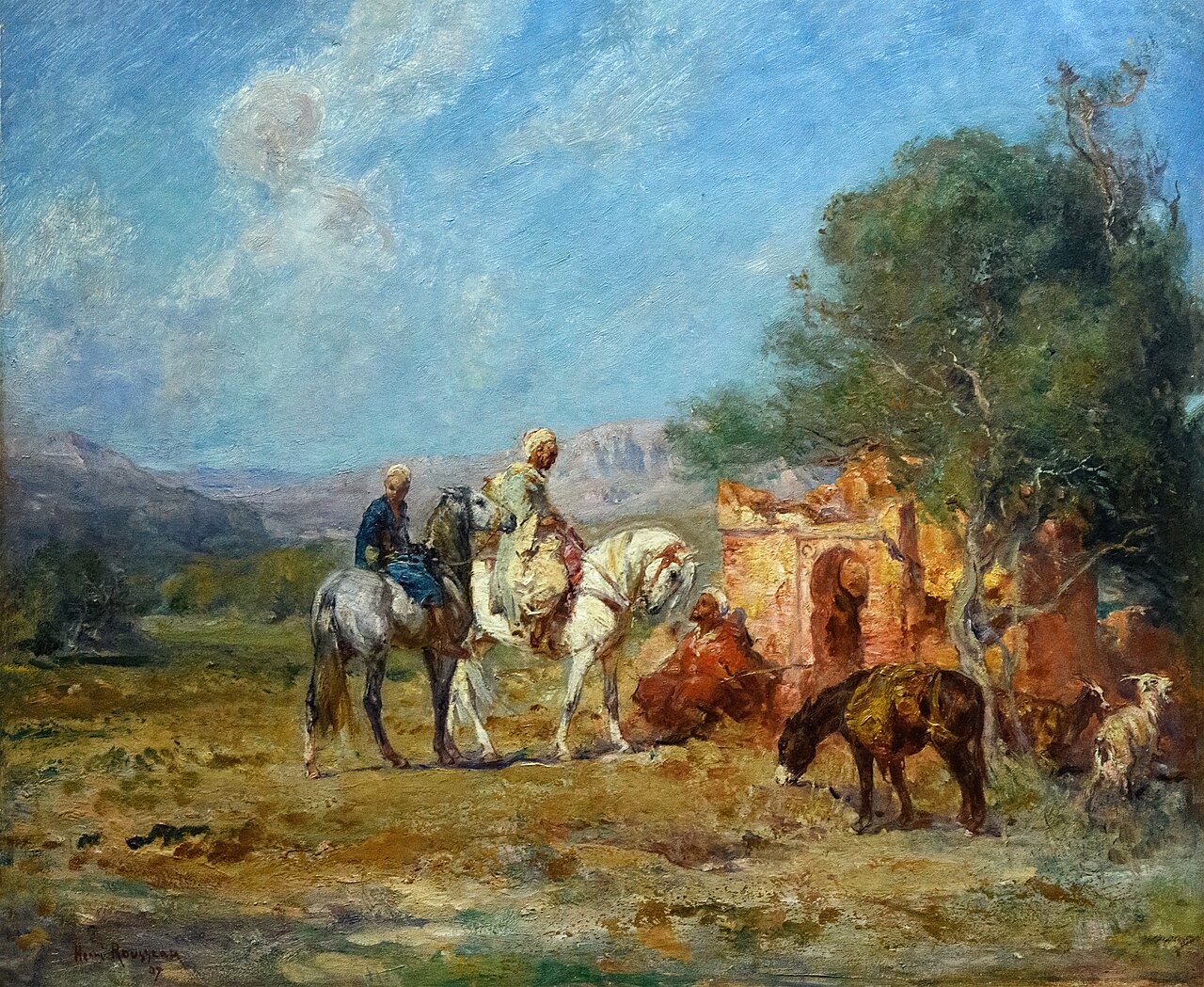 Arab horsemen near the mausoleum by Henri Emilien Rousseau