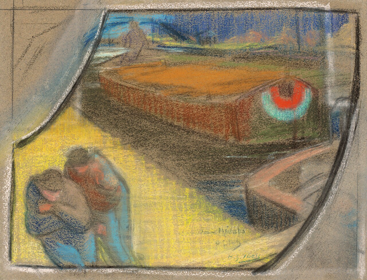 Men Towing a Barge [Study for Boubourouche] by Henri Gabriel Ibels