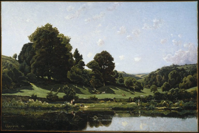 A Meadow in the Bourbonnais, Morning by Henri Harpignies