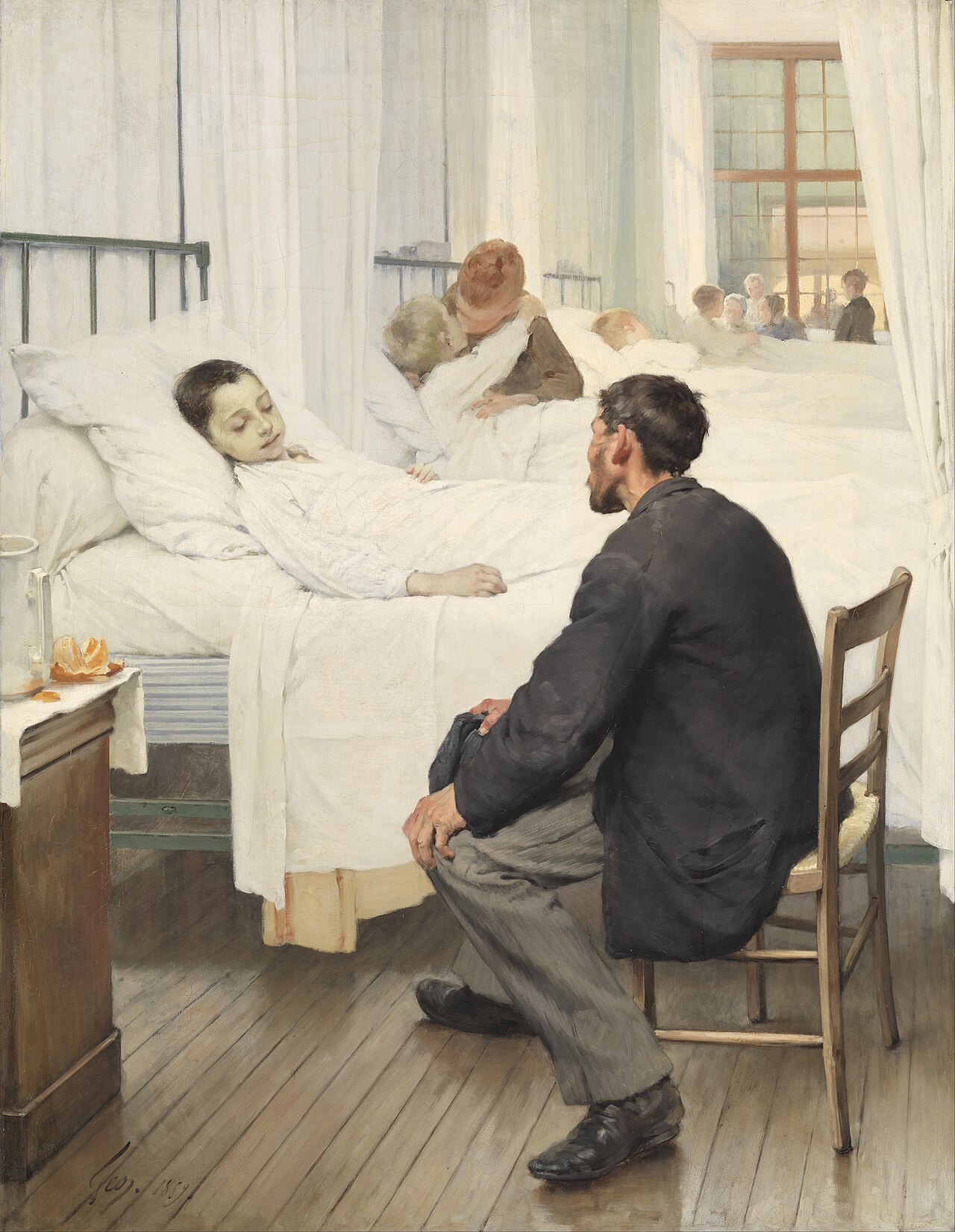 Visit day at the Hospital by Henri Jules Jean Geoffroy