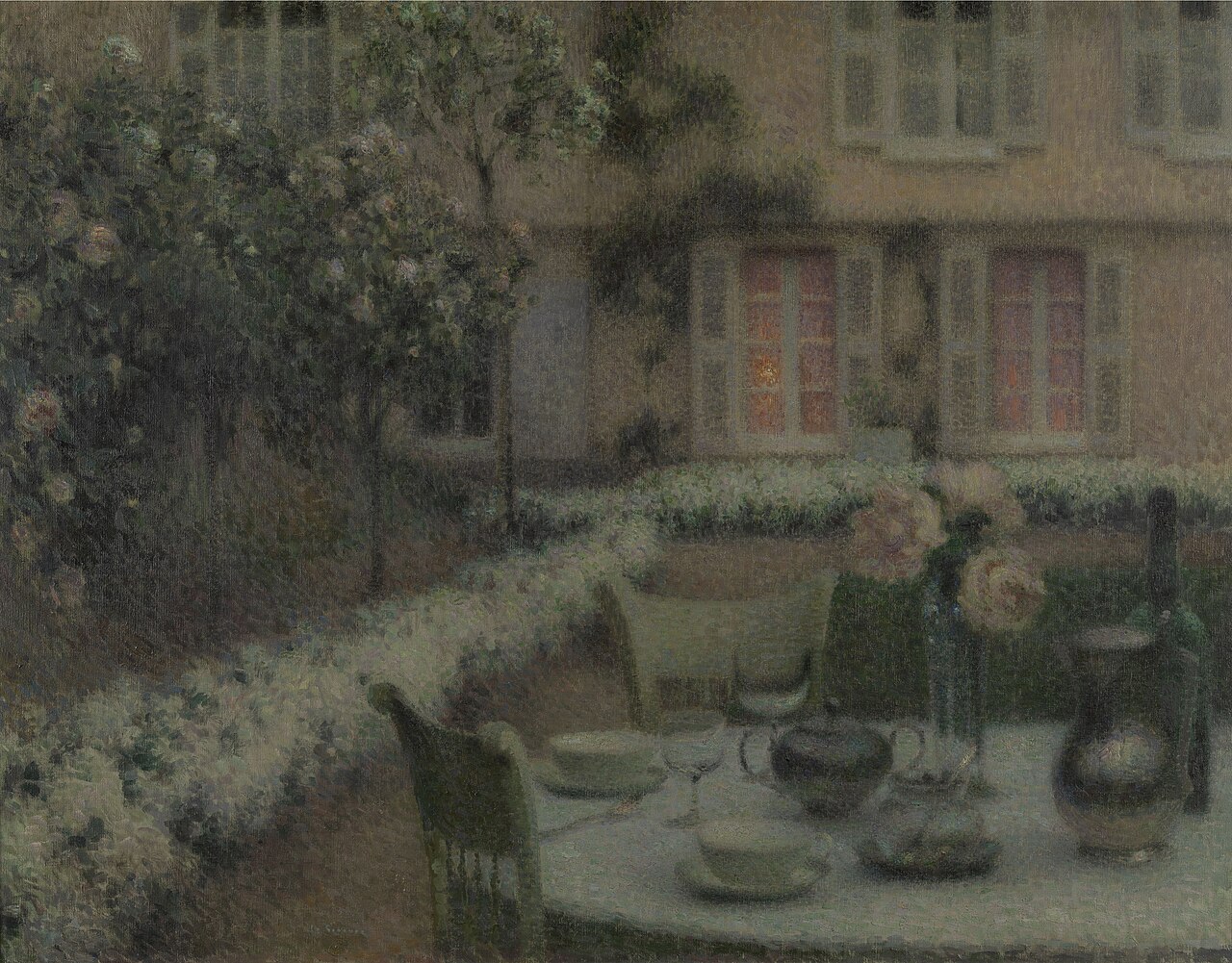 The Table in the White Garden at Gerberoy by Henri Le Sidaner