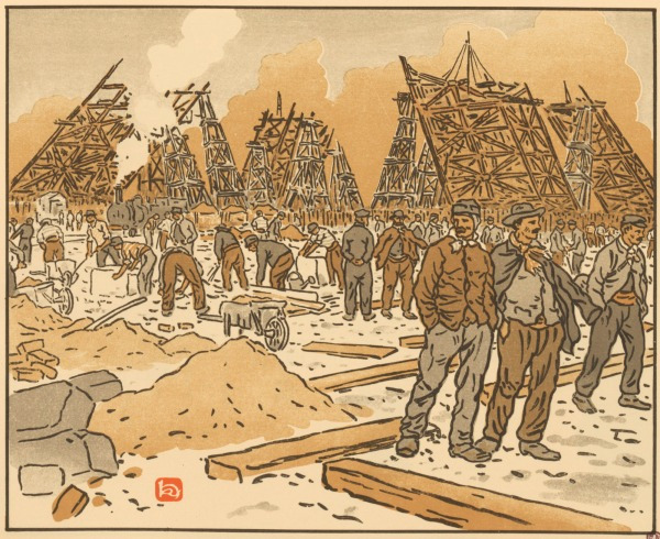 The Eiffel Tower Building Sites by Henri Rivière
