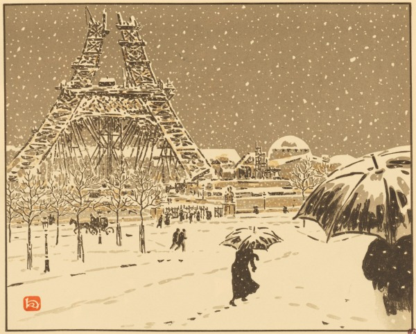 The Tower Being Built, from Trocadéro by Henri Rivière