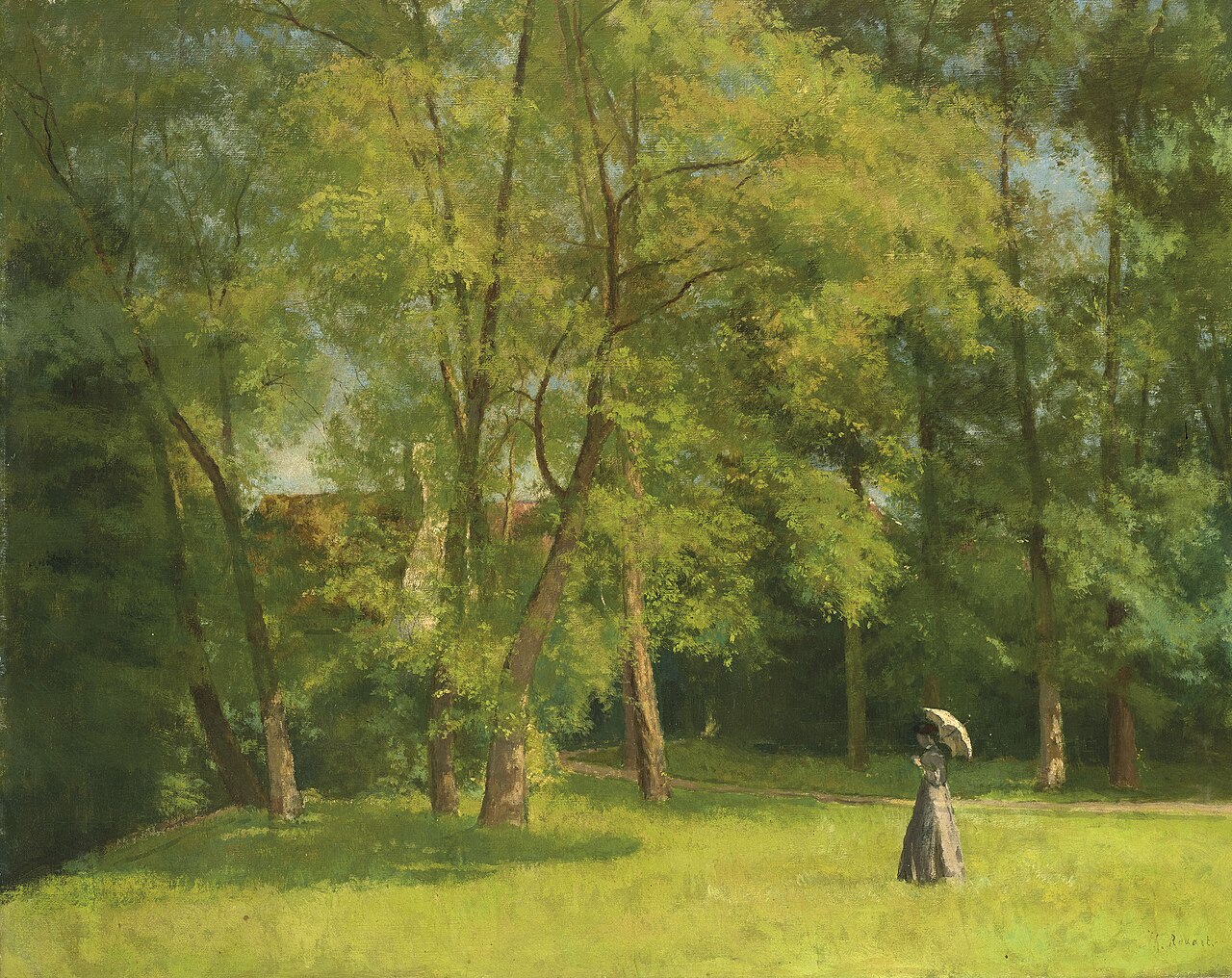 Elegant Woman at the park by Henri Rouart