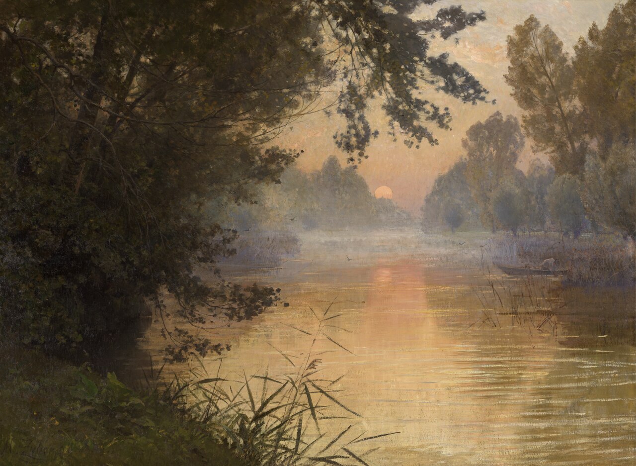 Sunset at the Banks of the Loing by Henri Zuber