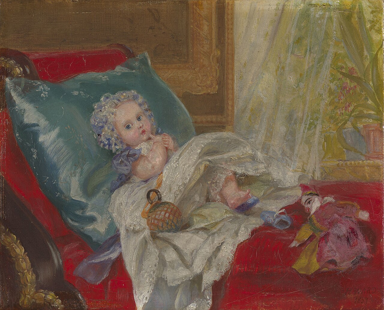 Princess Beatrice, later Princess Henry of Battenberg (1857-1944) when a Child. by Henrietta Ward
