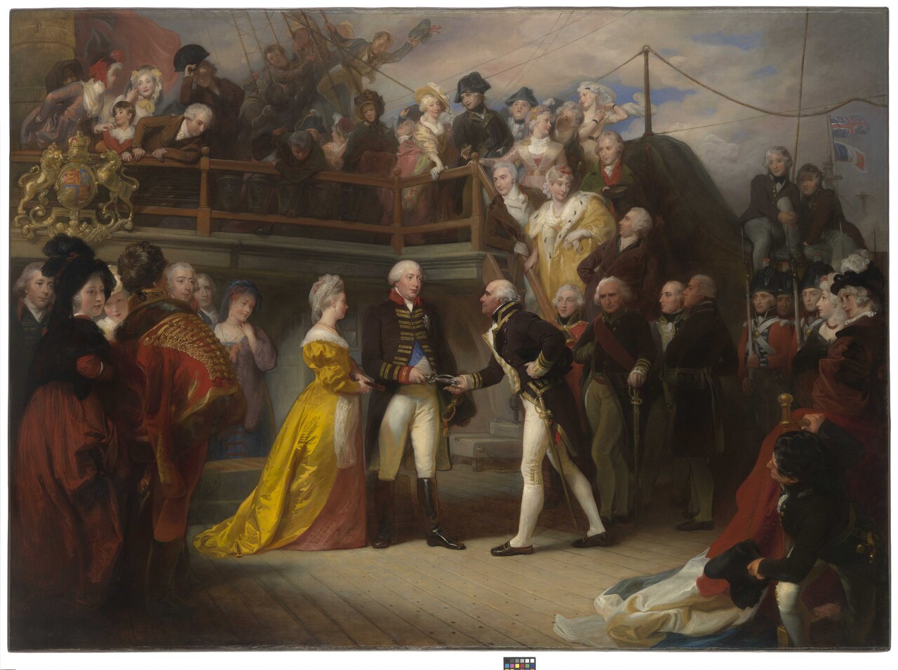 Visit of George III to Howe's Flagship, the 'Queen Charlotte', on 26 June 1794 by Henry Perronet Briggs