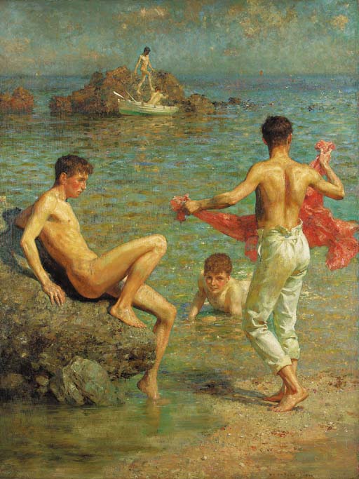 Gleaming waters by Henry Scott Tuke