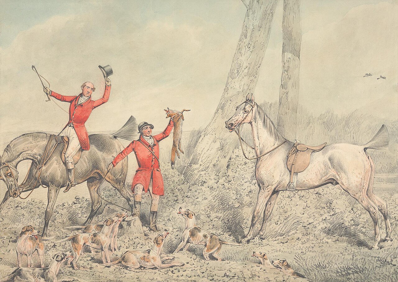 The Death: Huntsman Holding Fox Aloft by Henry Thomas Alken