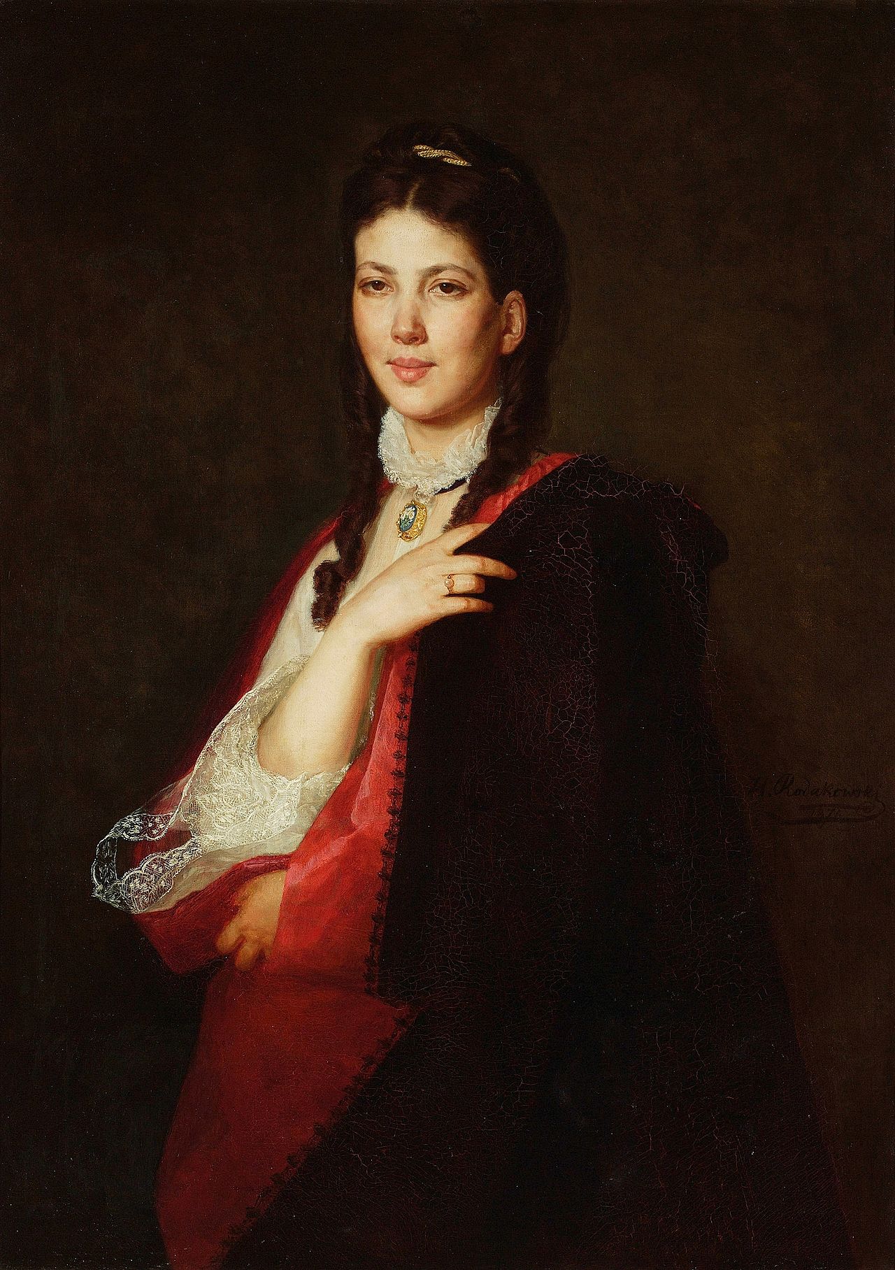 Portrait of Leonia Blühdorn, artist's stepdaughter. by Henryk Rodakowski