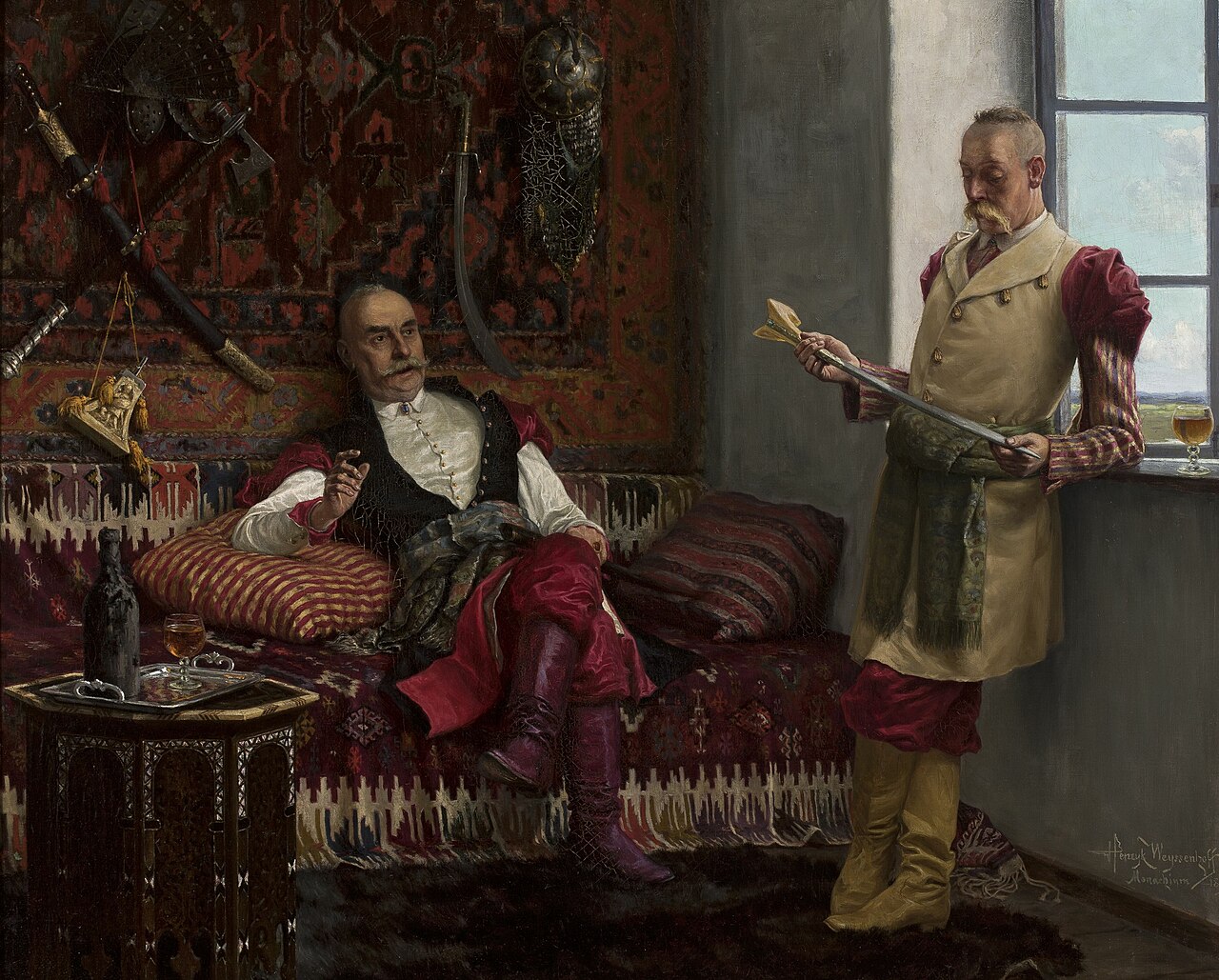 Nobility scene – History of the kinzhal. History of yatagan. by Henryk Weyssenhoff