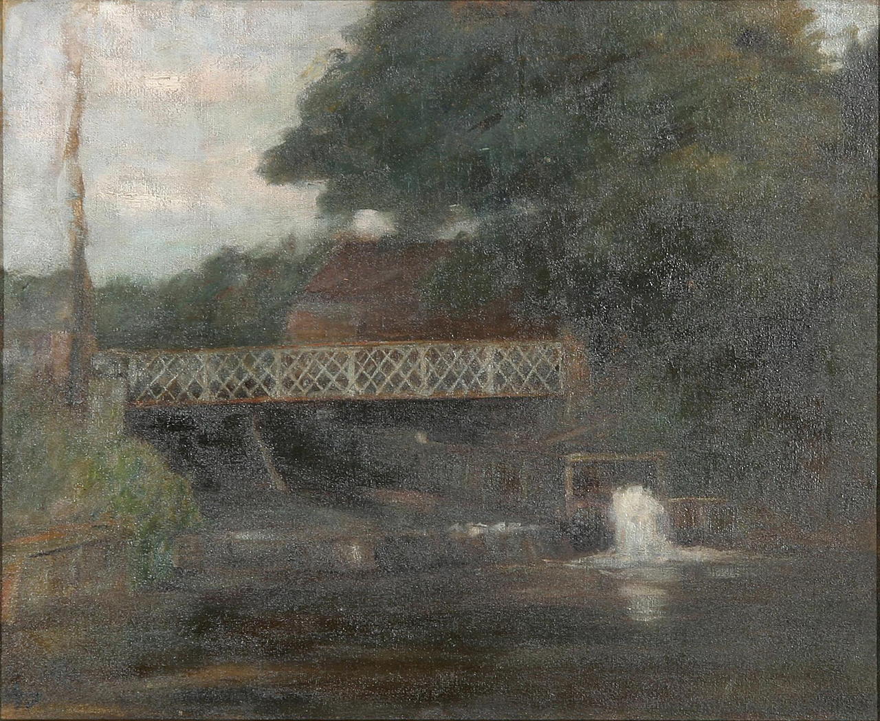 A river landscape. by Herman Vedel