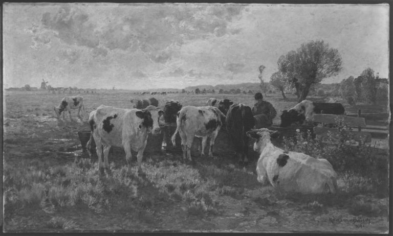 Dutch pasture by Hermann Baisch