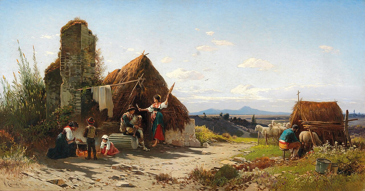 A scene of daily life in the Roman Campagna by Hermann David Salomon Corrodi