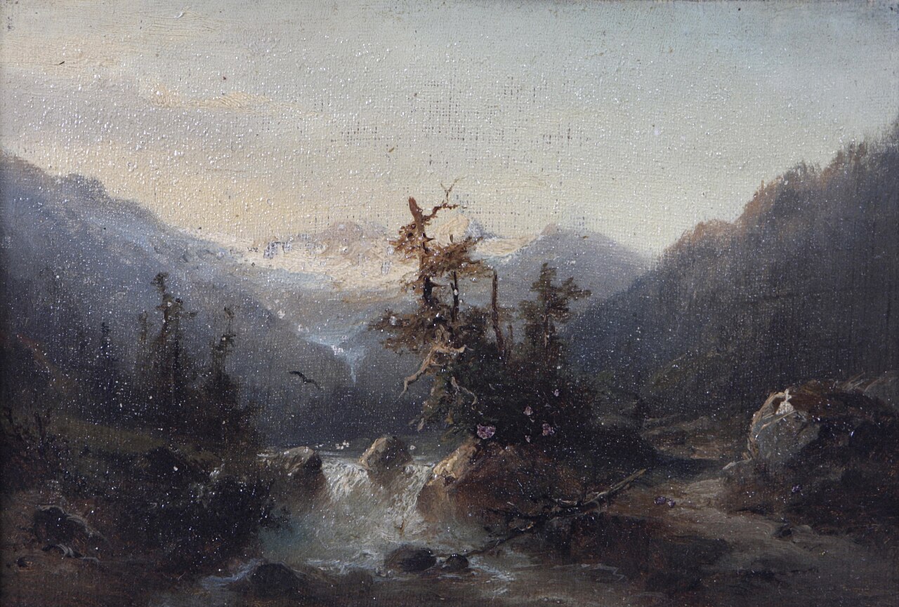 A Mountain Stream by Hermann Ottomar Herzog