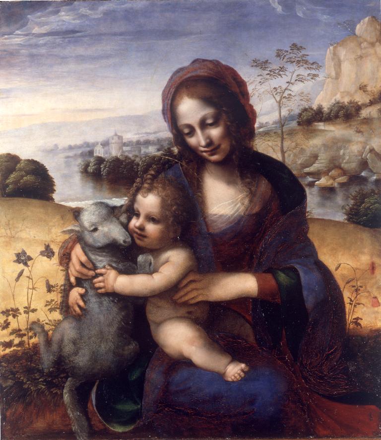 Madonna and Child with a Lamb by Hernando de los Llanos