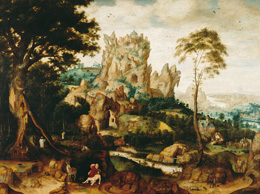 Landscape with the Parable of the Good Samaritan by Herri met de Bles
