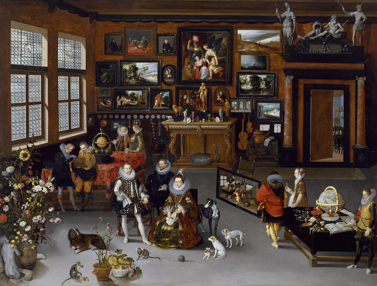 The Archdukes Albert and Isabella Visiting a Collector's Cabinet by Hieronymous Francken II