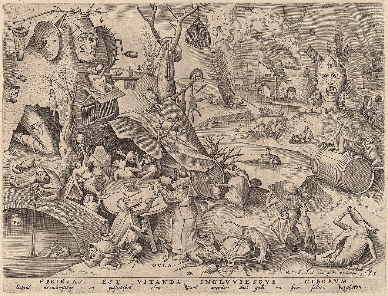 Gluttony by Hieronymus Cock