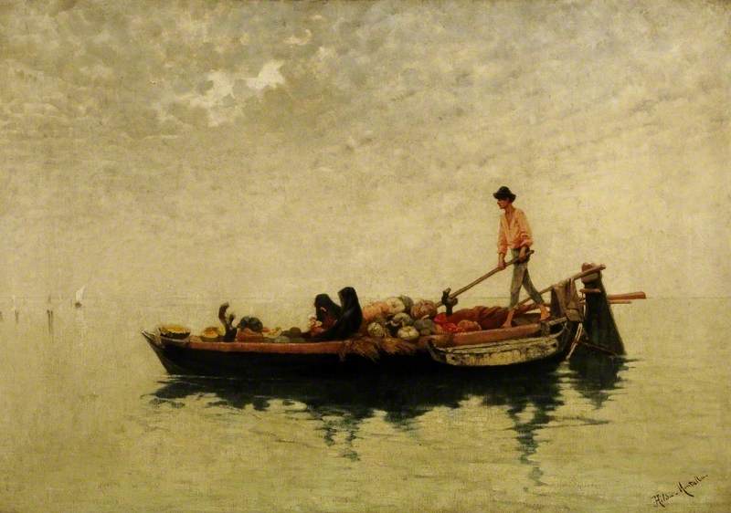 Venetian Boatman by Hilda Montalba