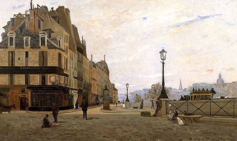 Le Pont Neuf et le Quai des Orfèvres, Paris by Hippolyte Camille Delpy