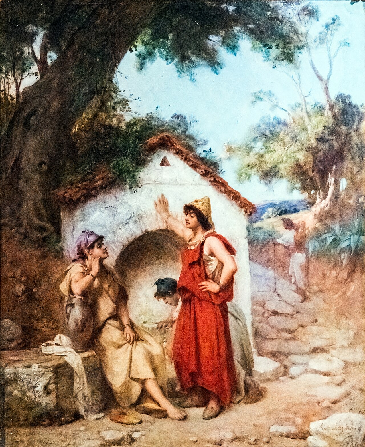 Algerian women around the fountain by Hippolyte Lazerges